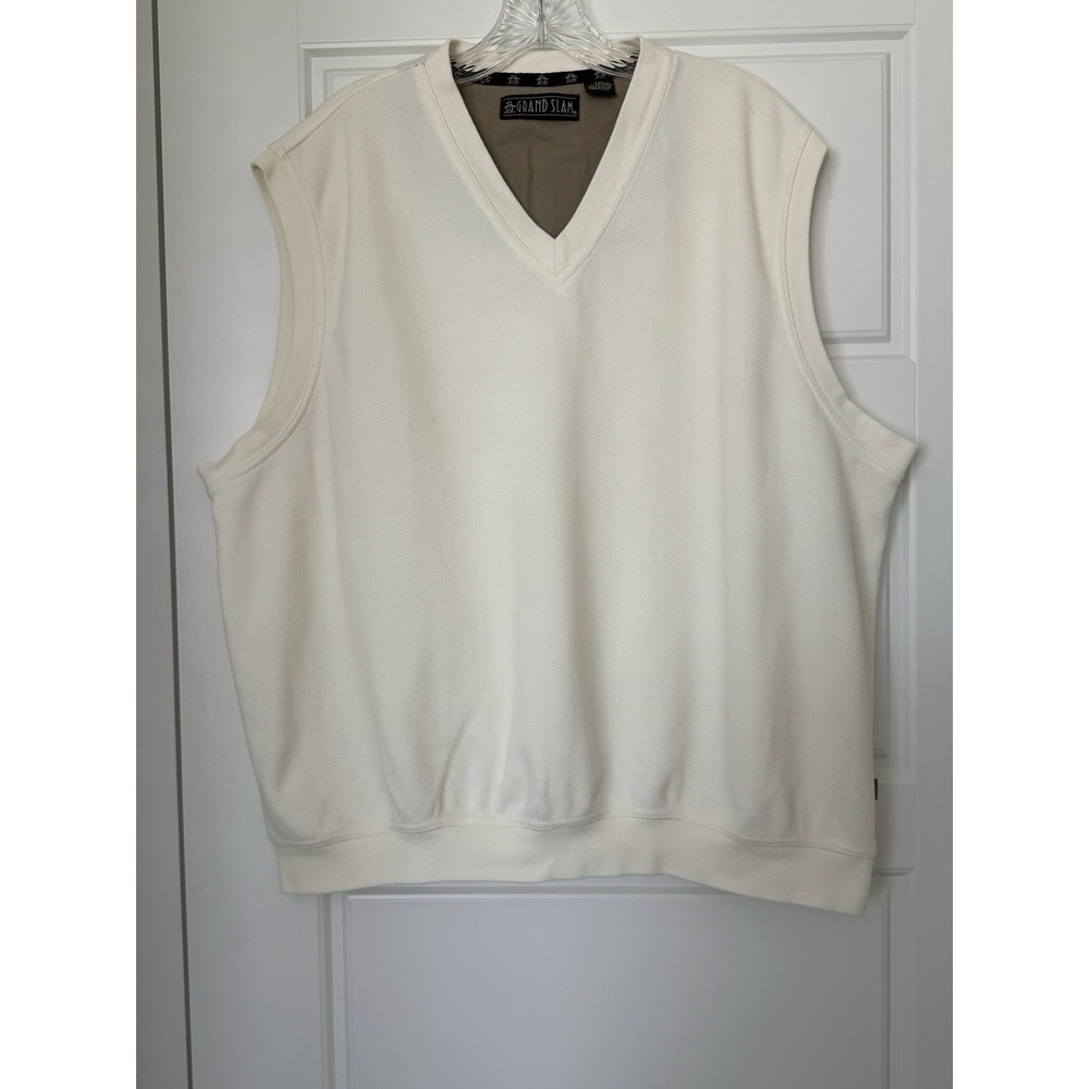 Vintage Penguin Grand Slam Golf Vest Men's XXL Ivory